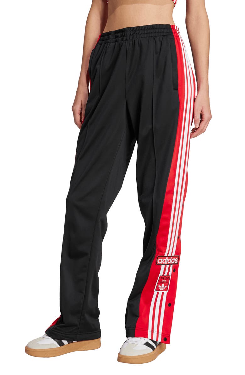 adidas Adibreak Recycled Polyester Track Pants, Main, color, Black/ Better Scarlet