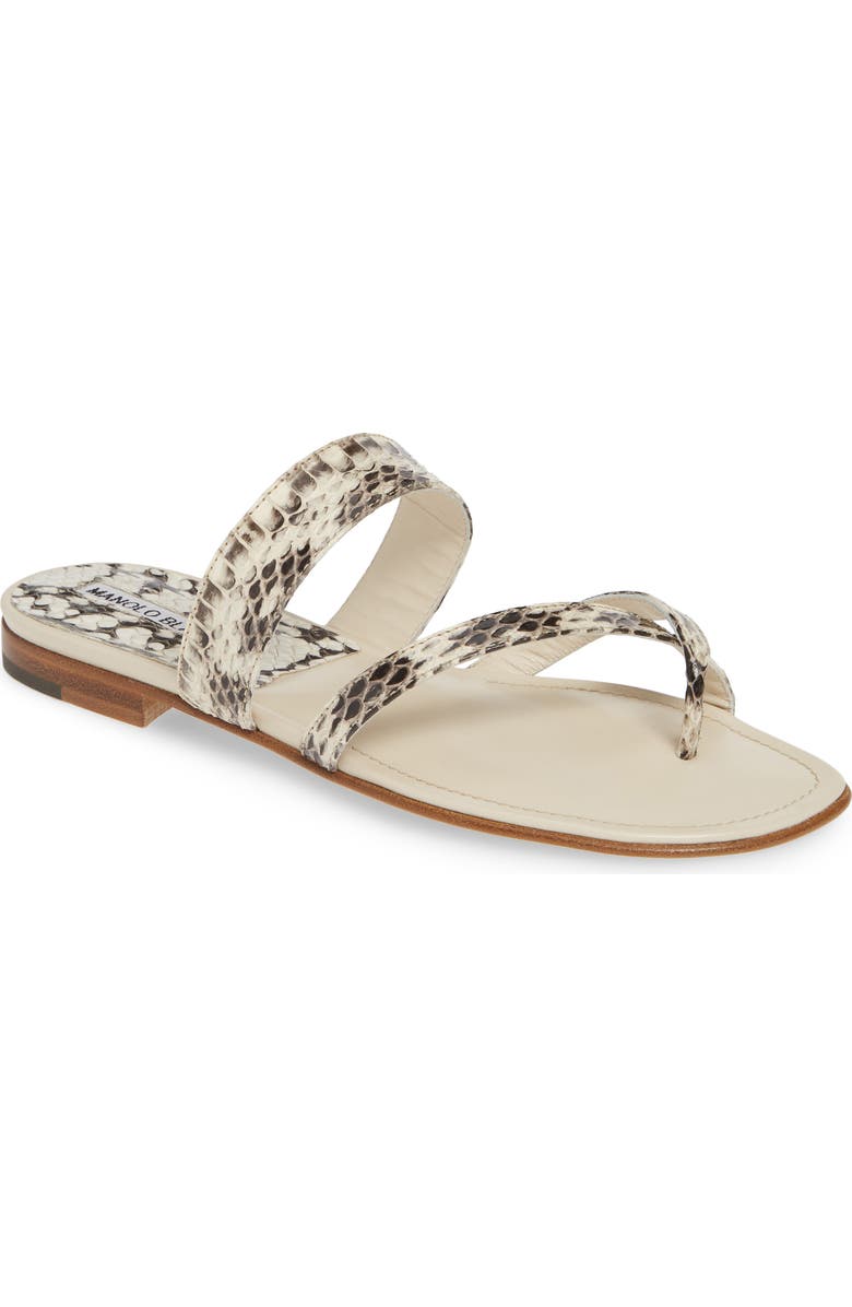 Manolo Blahnik 'Susa' Genuine Snakeskin Sandal, Main, color,