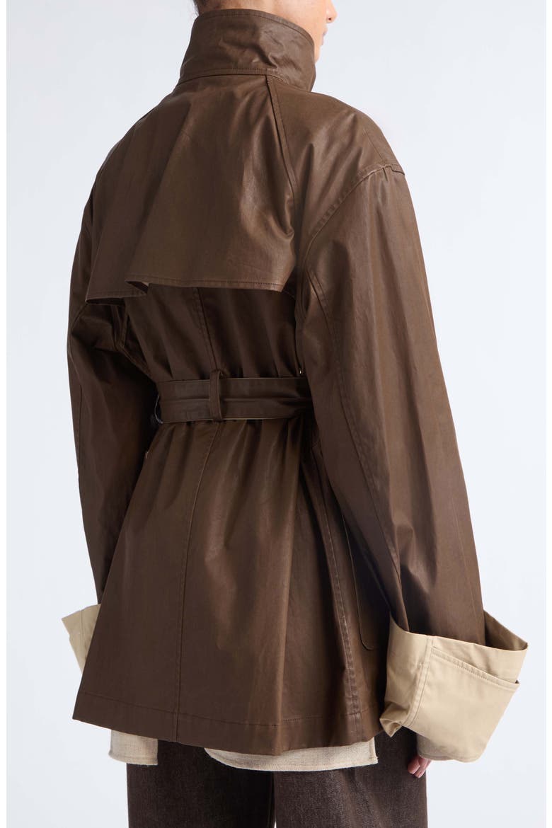 Asha Coated Cotton Coat, Alternate, color, TOBACCO/ RYE