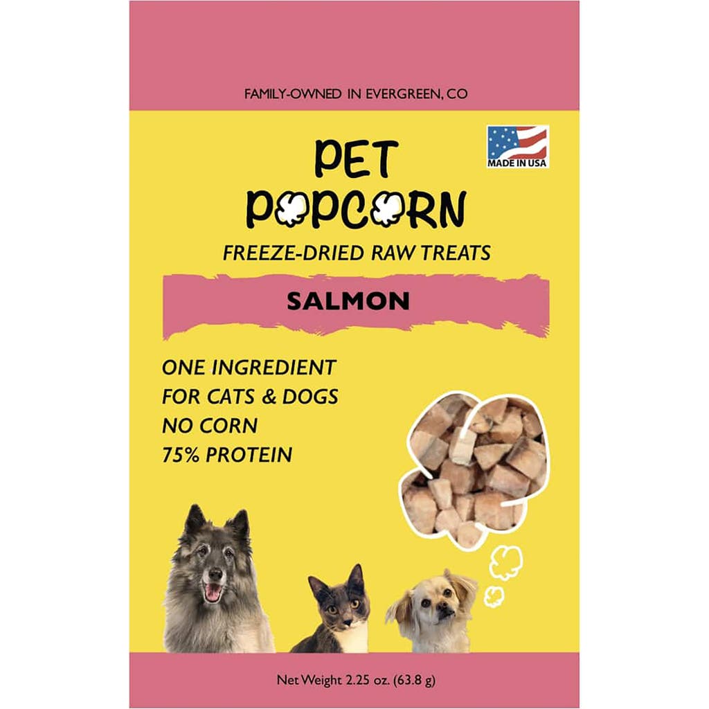 Pet Popcorn Freeze Dried Raw Treats, Salmon, 2.5oz Bag, Dog & Cat Snacks in Multicolored  product