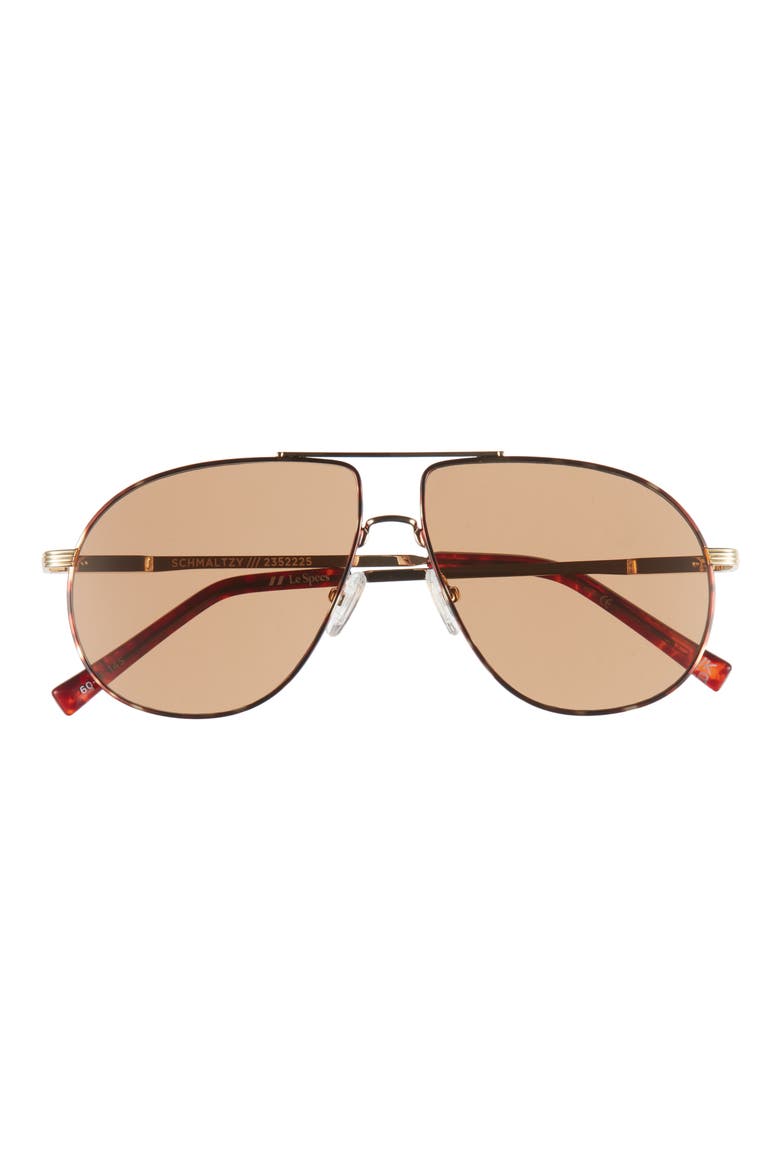 Schmaltzy 60mm Aviator Sunglasses, Main, color, BRIGHT GOLD / TORT