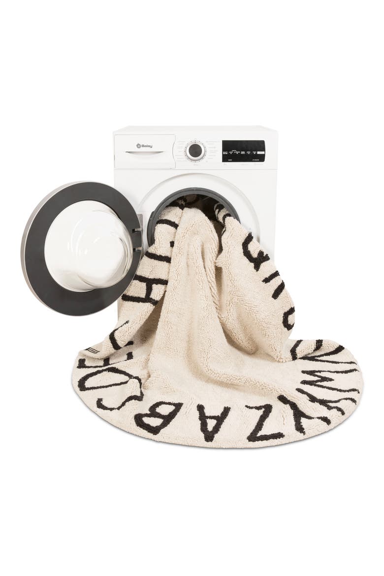 A to Z Rug, Alternate, color, ROUND BLACK