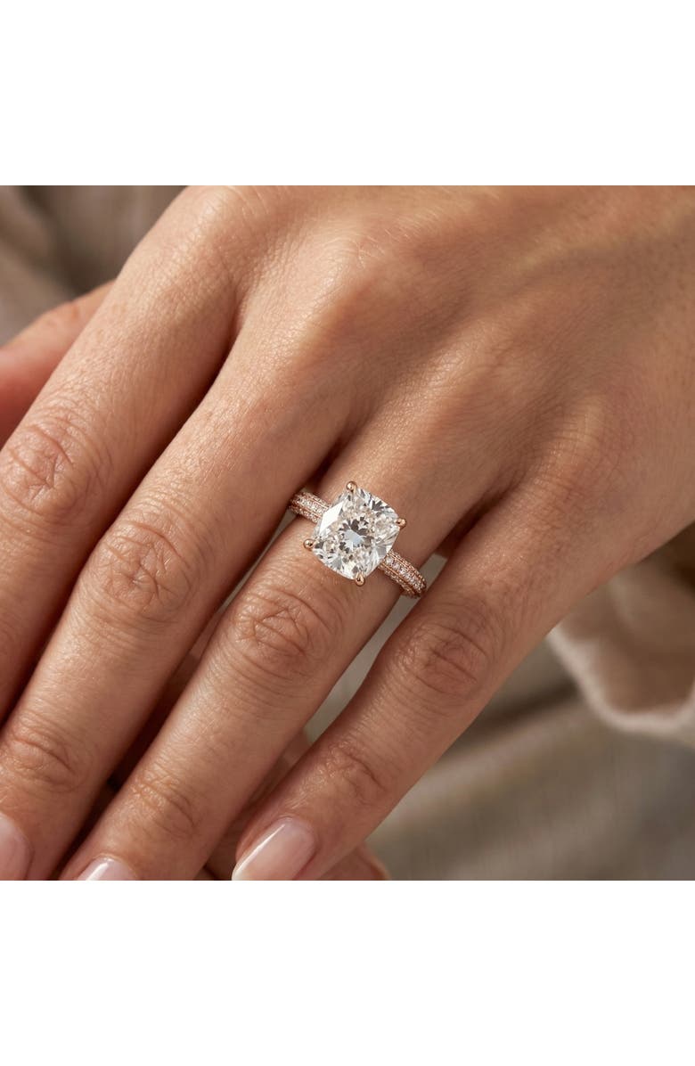 Bliss Diamond Certified 3.66Ct Chelsea Cushion Diamond Engagement Ring 14k Gold, Alternate, color, 14K Rose Gold