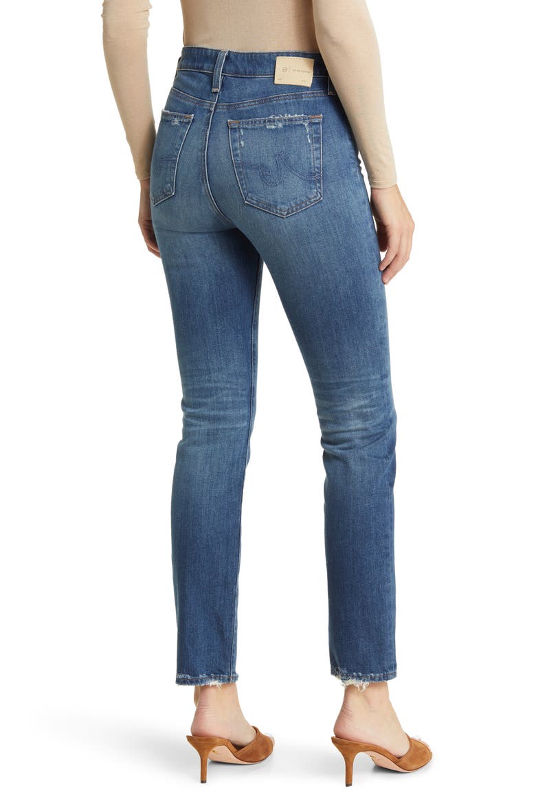 Mari High Waist Slim Straight Leg Jeans, Alternate, color, 14 YEARS METAPHOR