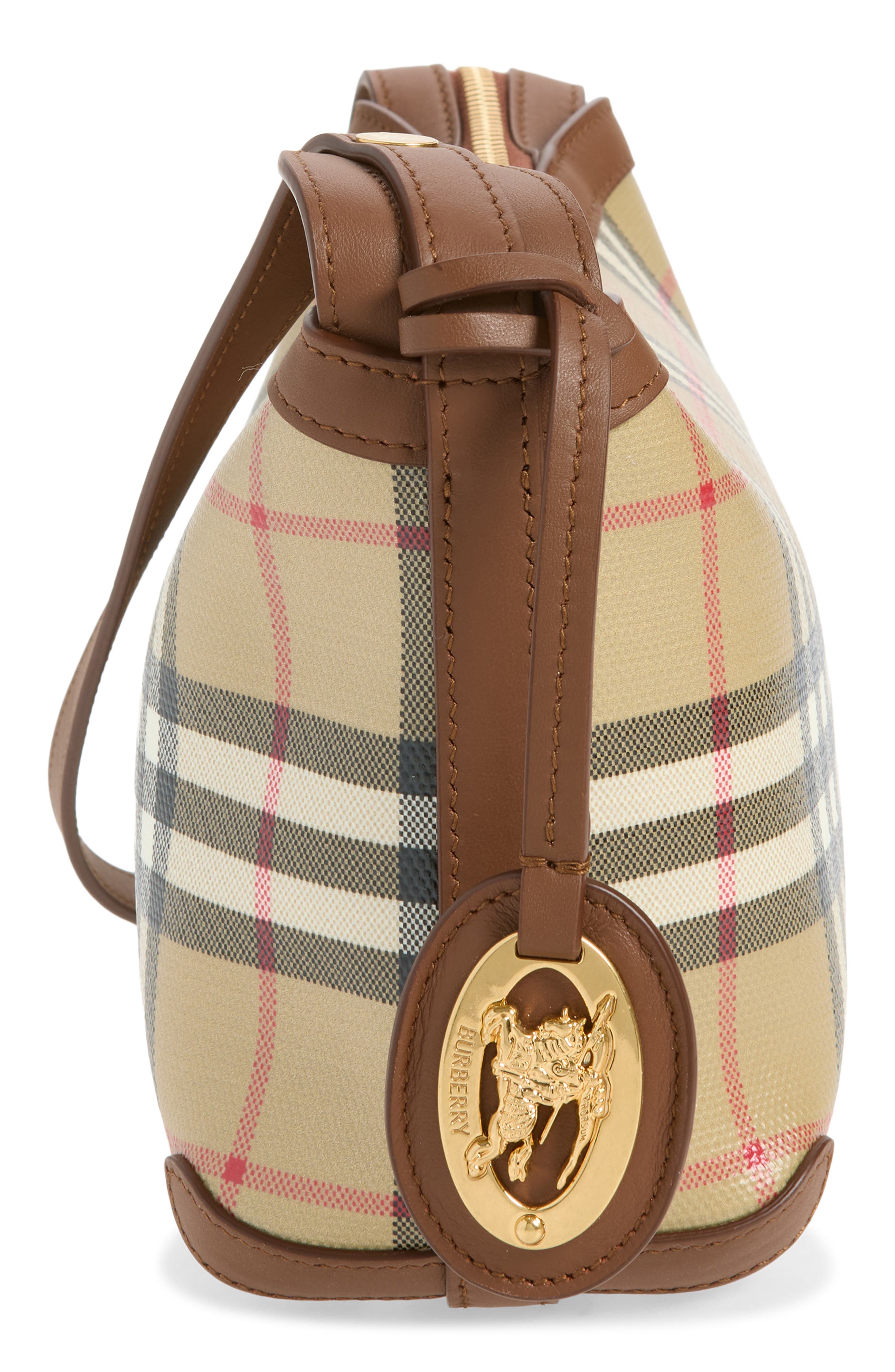 Mini Check Coated Canvas Shoulder Bag, Alternate, color, ARCHIVE BEIGE