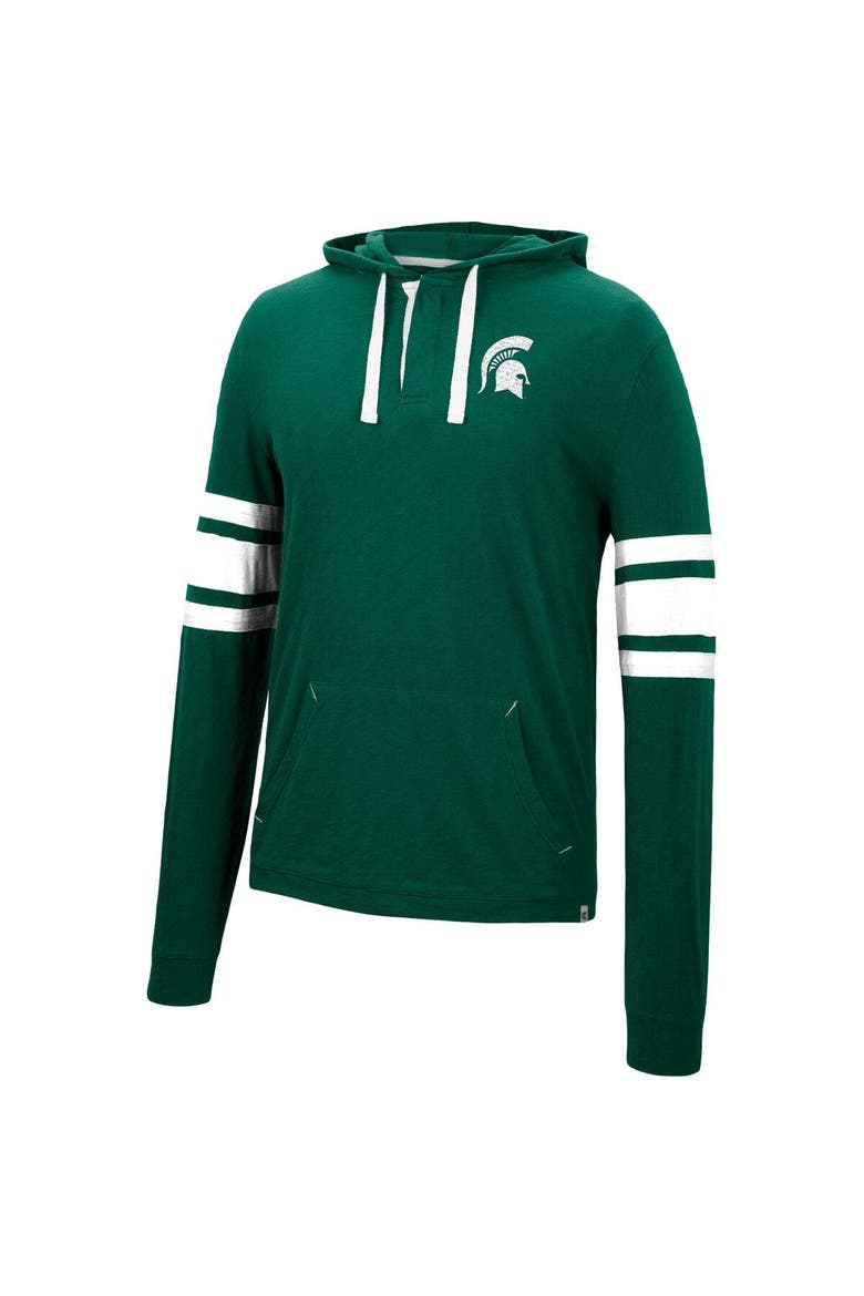 Men's Colosseum Green Michigan State Spartans Lebowski Hoodie Long Sleeve T-Shirt, Alternate, color, Green