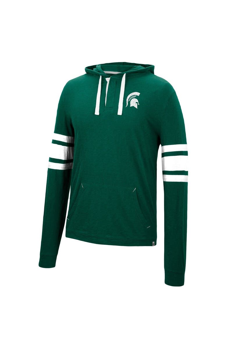 COLOSSEUM Men's Colosseum Green Michigan State Spartans Lebowski Hoodie Long Sleeve T-Shirt, Alternate, color, 