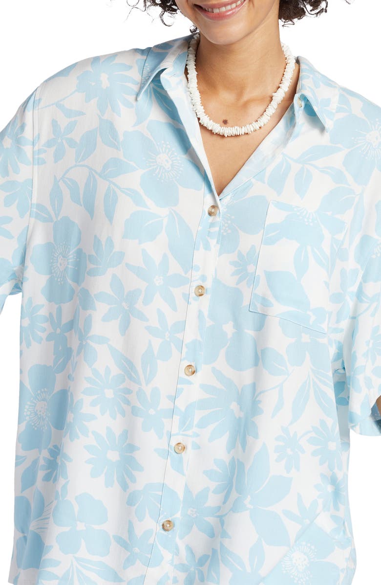 Billabong On Vacation Oversize Floral Button-Up Shirt, Alternate, color, 