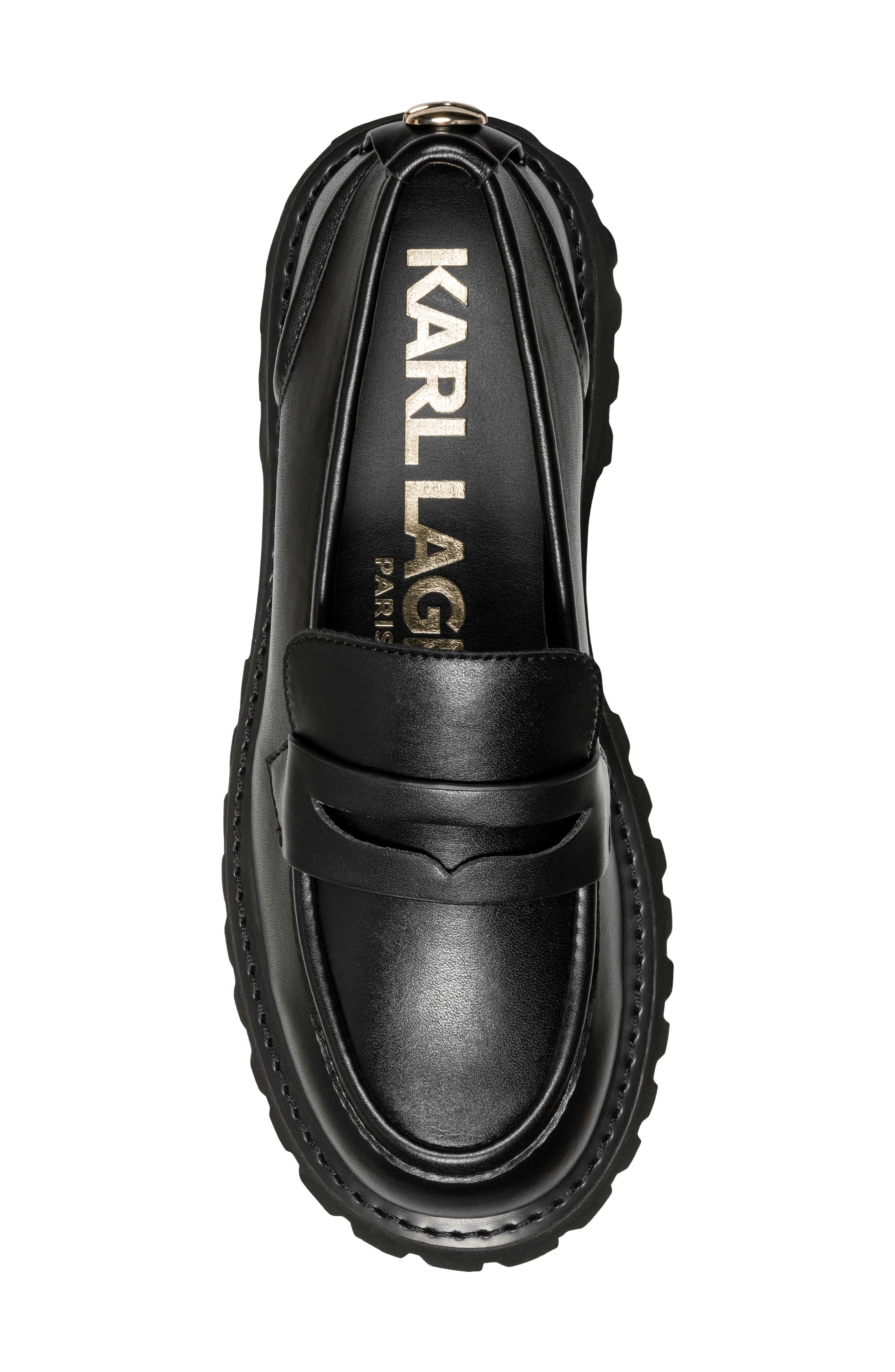 Genovia Lug Penny Loafer, Alternate, color, BLACK
