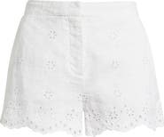 LoveShackFancy Jodine Eyelet Embroidered Linen Shorts