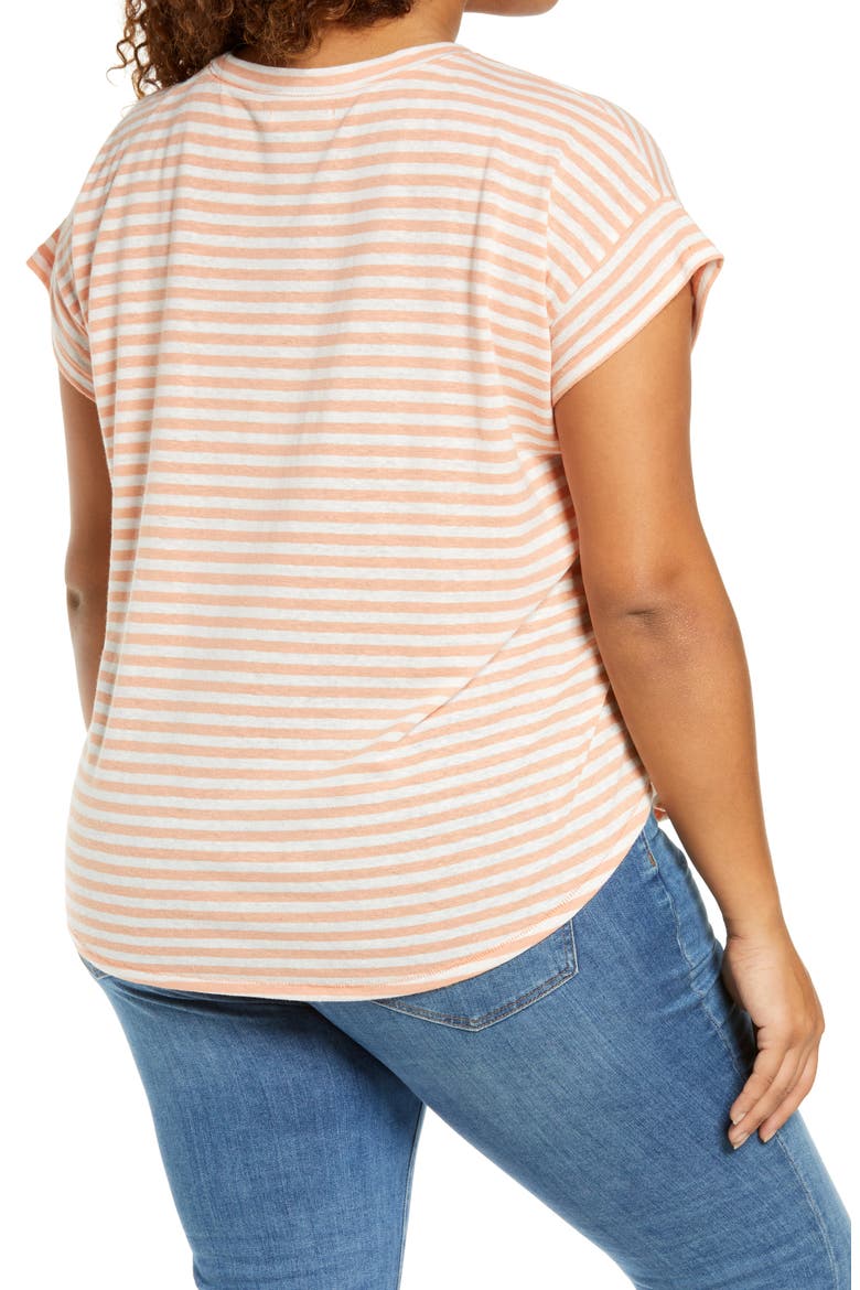 Linen-Blend Asbury T-Shirt, Alternate, color, SWEET TULIP