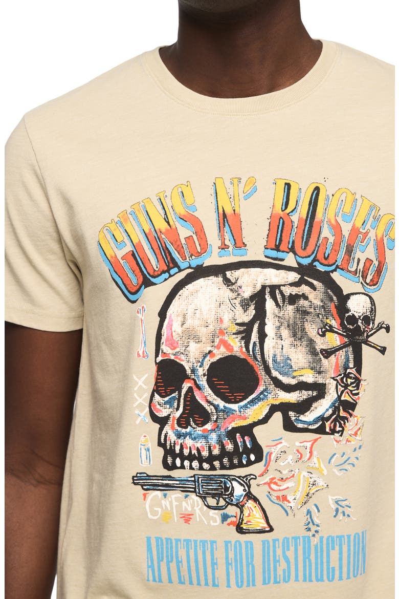 Guns N' Roses Painted Cotton Graphic T-Shirt, Alternate, color, EUCALYPTUS