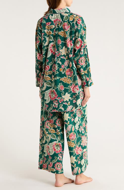 Chan Luu Oversize Shirt & Pants Cotton Pajamas In Multi