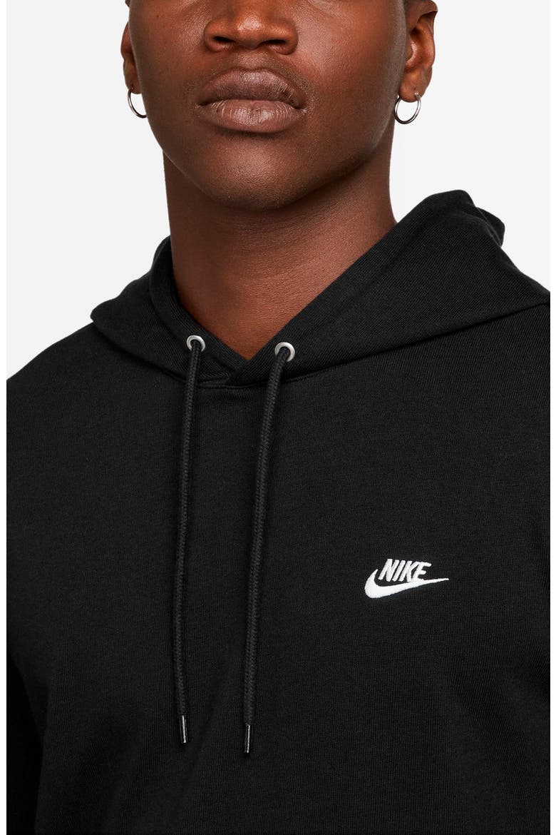Club Cotton Brushed Fleece Hoodie, Alternate, color, BLACK/ WHITE