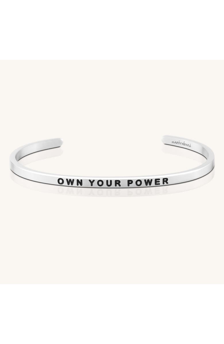 Mantra Own Your Power, Know Your Worth bracelet, Main, color, Silver