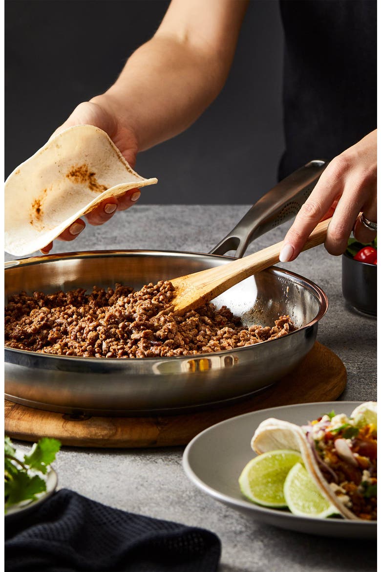 iD3® SS 12in Frypan, Alternate, color, SILVER