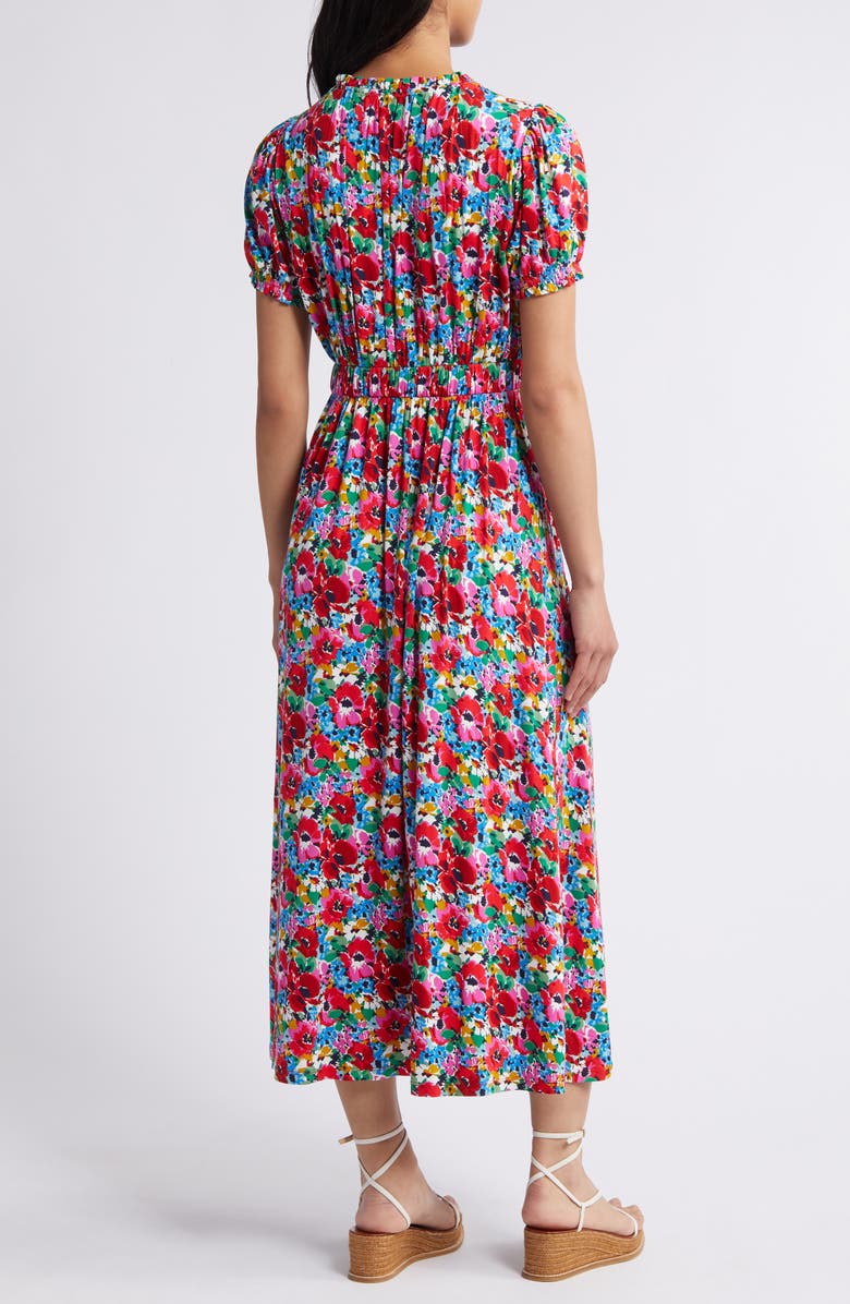Boden Floral Ruched Jersey Midi Dress, Alternate, color, 