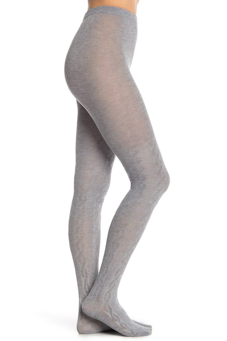 CABLE SWEATER TIGHT, Main, color, CHARCOAL HEATHER