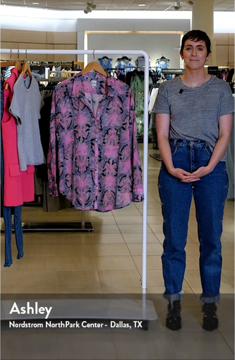 Petal Patch Relaxed Cotton Button-Up Shirt, sales video thumbnail