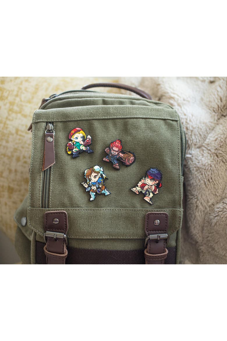 Street Fighter Characters 4-Piece Enamel Pin Set | Toynk Exclusive, Alternate, color, Yellow