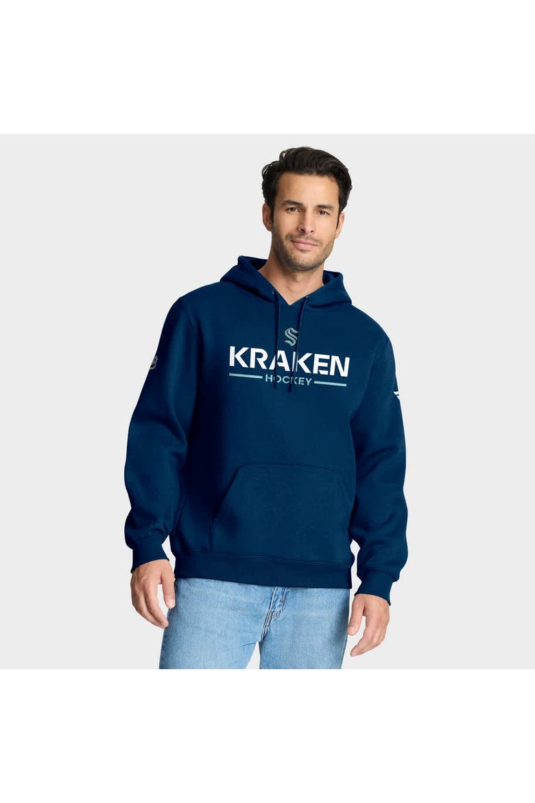 Men's Fanatics Deep Sea Blue Seattle Kraken Authentic Pro Primary Hoodie, Main, color, Navy