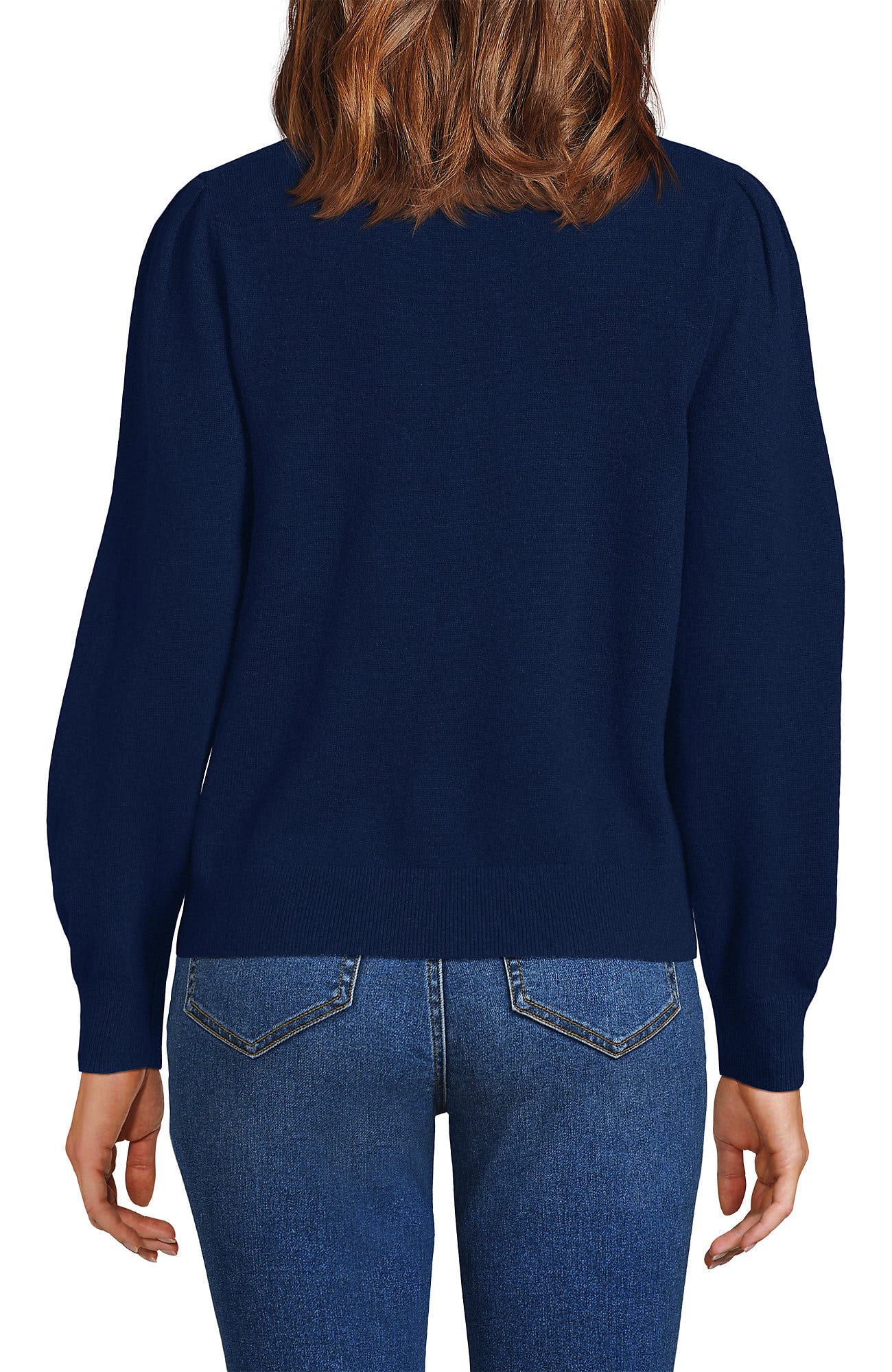 Cashmere Puff Sleeve Crew Neck Sweater - image 4