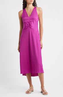 Diclan Sheer Back Satin Dress