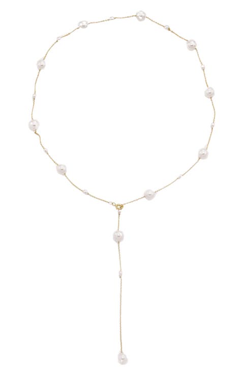 Elenor Imitation Pearl Station Y-Necklace