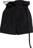 Saint Laurent Paperbag Waist Mohair & Wool Shorts