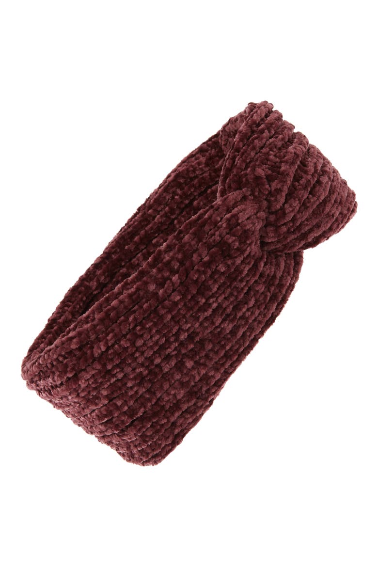 Chenille Headband, Main, color, BURGUNDY FIG