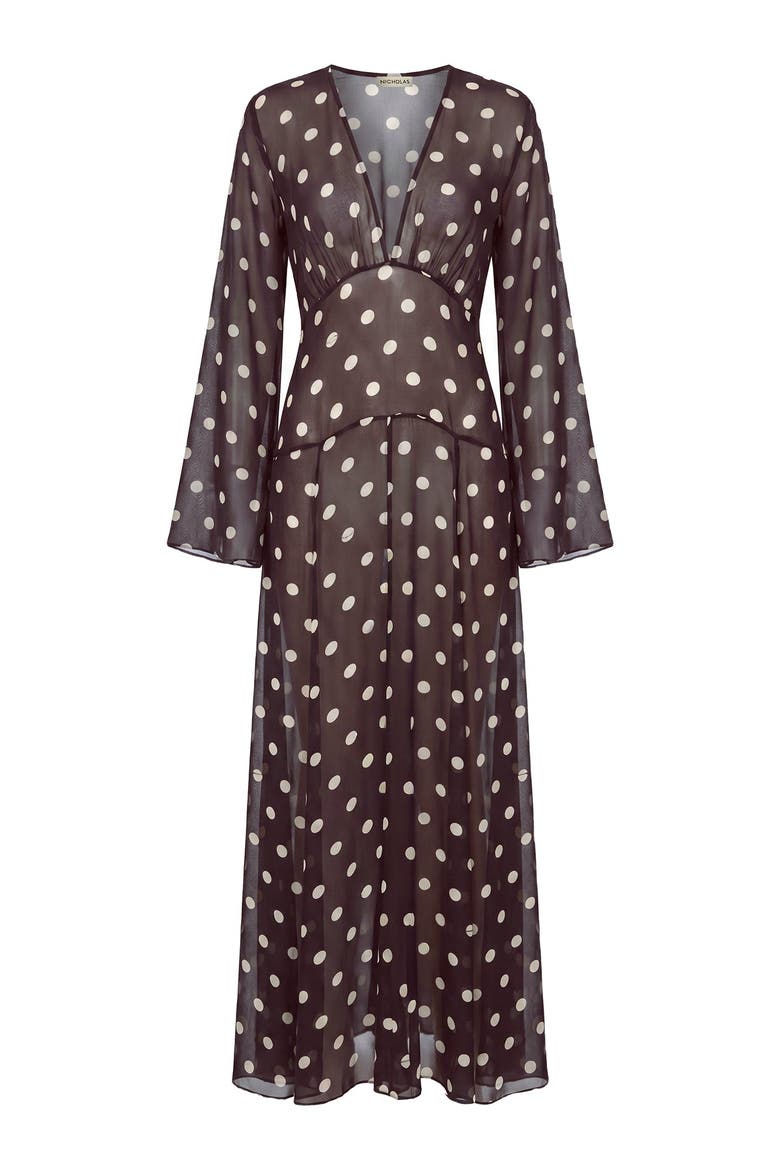 Marella Dress, Alternate, color, Espresso / Ivory Polka Dot