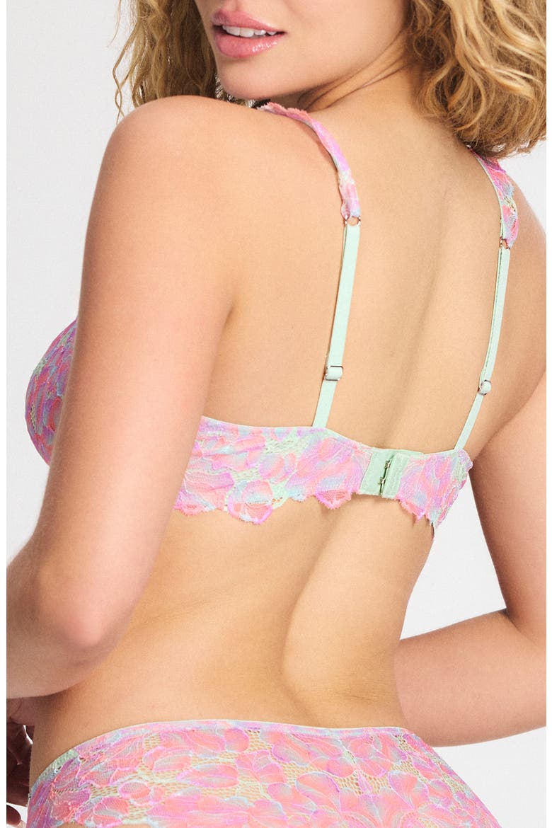 Sun Tide Floral Lace Unlined Balconette Bra, Alternate, color, SHY GREEN