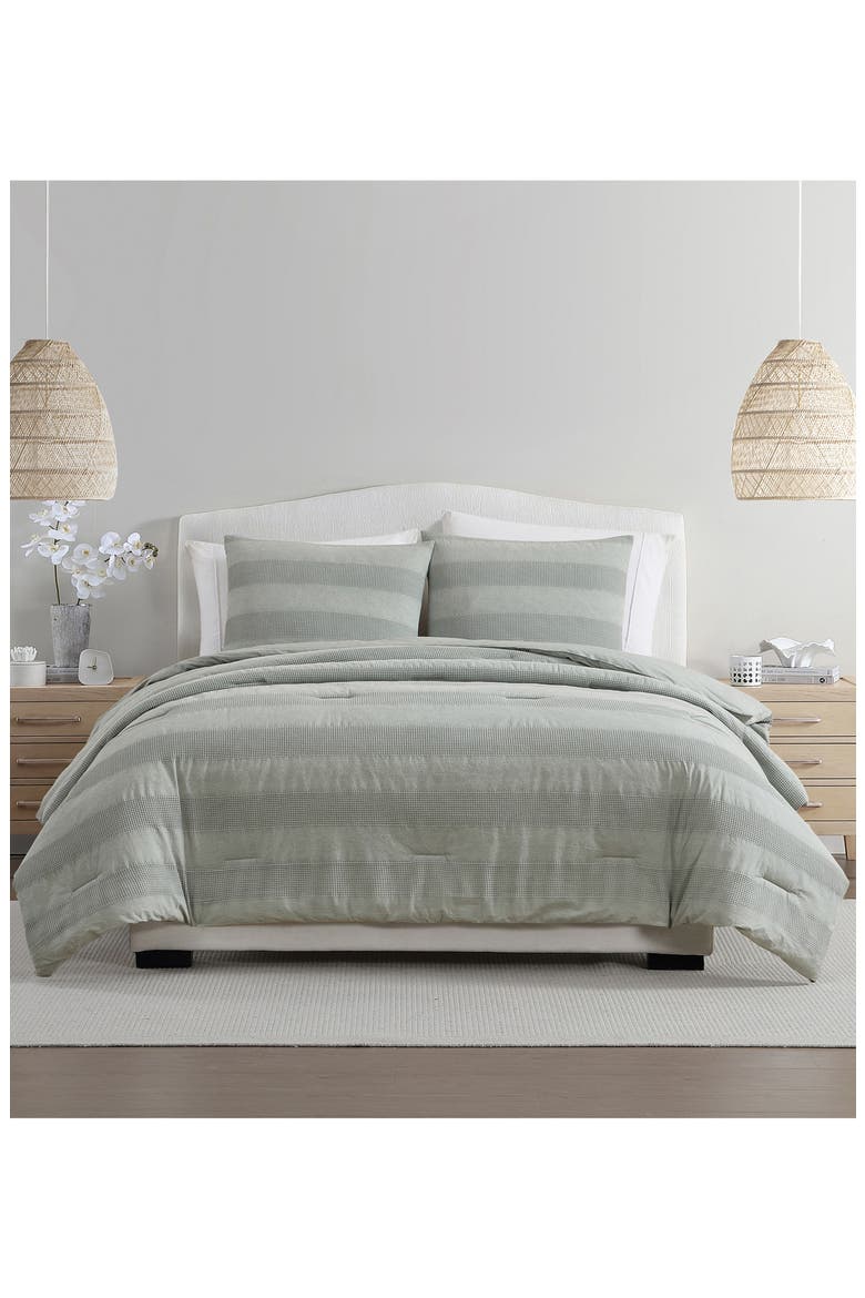 Harbor Stripe 3-Piece Comforter Set, Alternate, color, SAGE