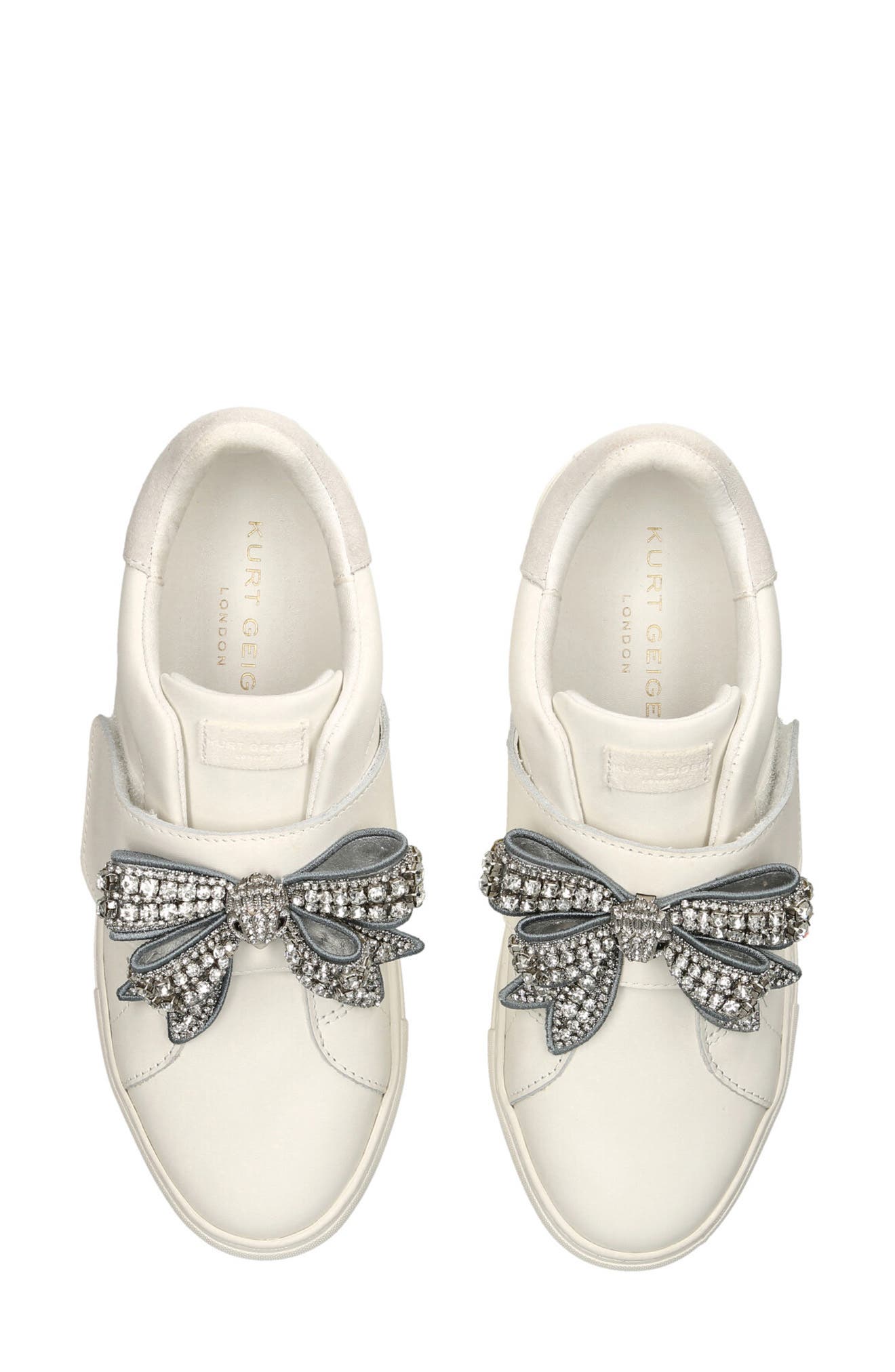 Kurt Geiger London Laney Bow Sneaker, Alternate, color, Silver Com