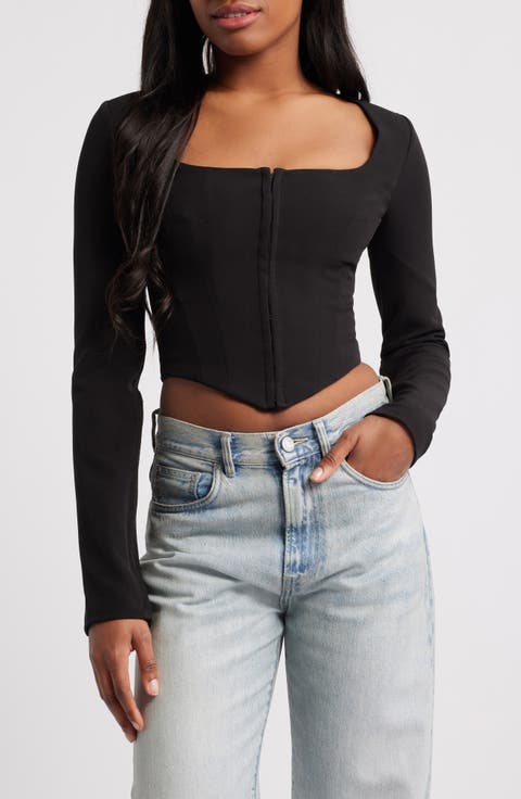 Long Sleeve Corset Top