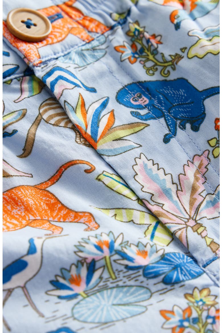Kids' Smart Roll-Up Linen & Cotton Shorts, Alternate, color, SURF TROPICAL GARDEN