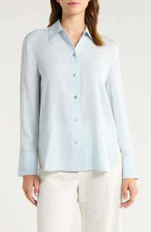 Stretch Silk Button-Up Shirt