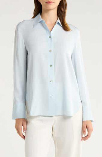Stretch Silk Button-Up Shirt