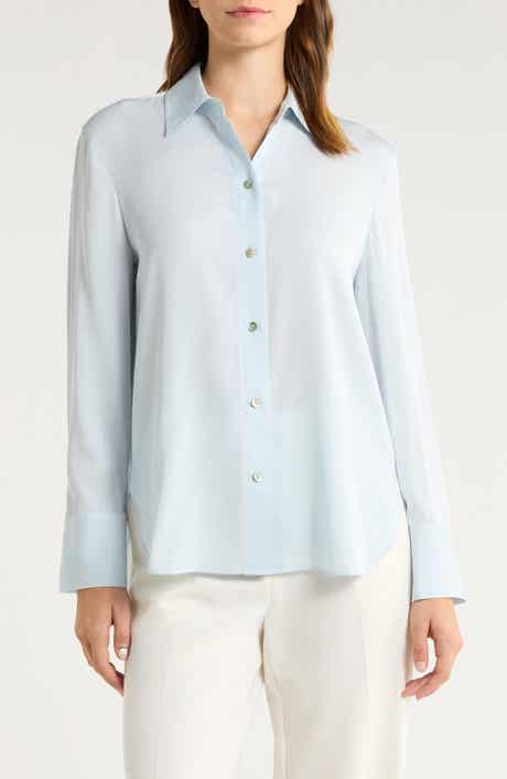 Vince Stretch Silk Button-Up Shirt