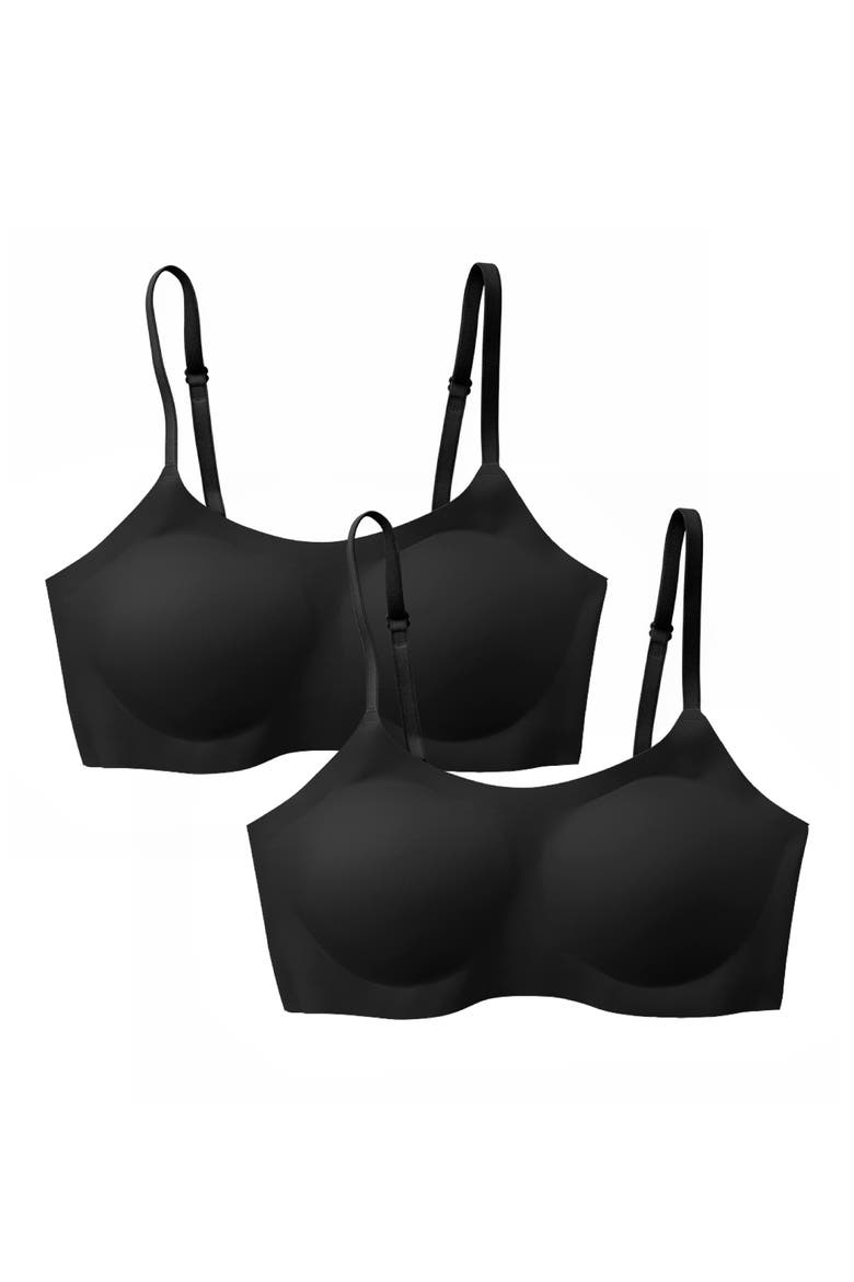 2-Pack Adjustable Support Bralettes, Main, color, BLACK