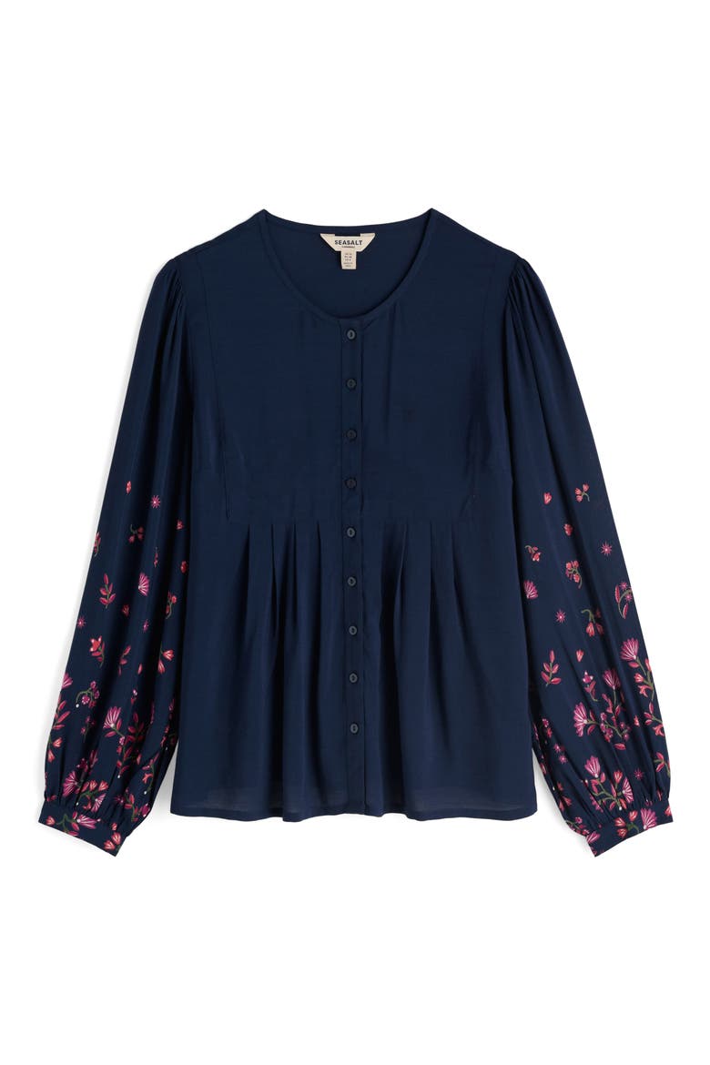 High Woods Placed Floral Top, Alternate, color, WINDING WILDFLOWER MARITIME