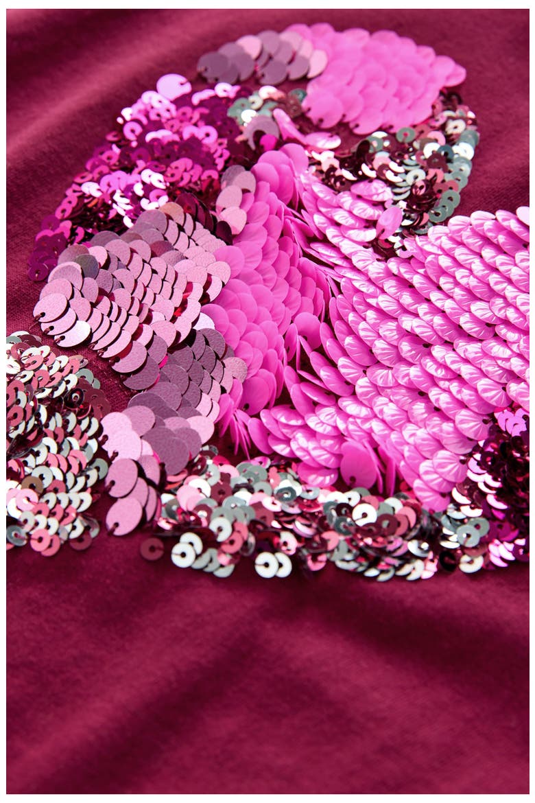 Kids' Sequin Heart T-Shirt, Alternate, color, BURGUNDY
