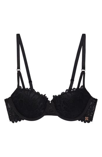 Savage X Fenty Savage Not Sorry Lightly Lined Lace Balconette Bra In Black