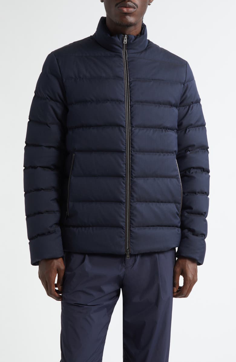 Herno Quilted Bomber Jacket, Main, color, Blue Navy