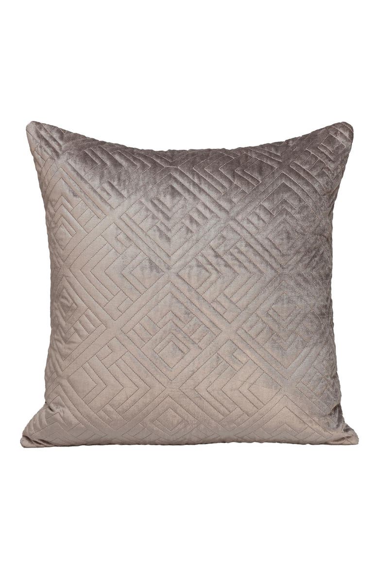 Tufted Velvet Throw Pillow, Main, color, TAUPE