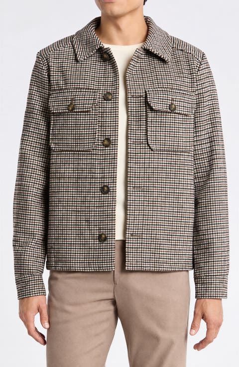 Houndstooth Cropped Trucker Jacket