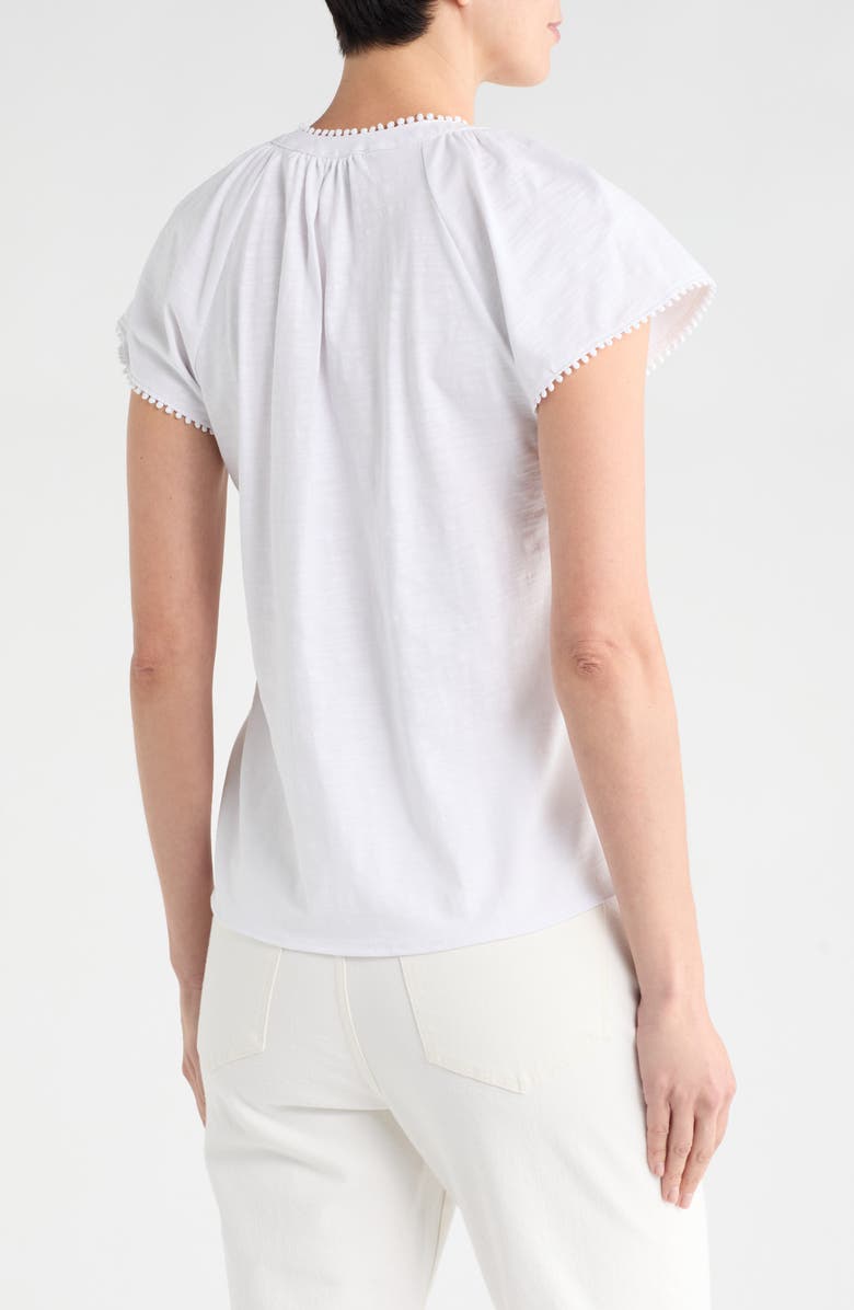 ELIE ELIE TAHARI Split Neck Short Sleeve Top, Alternate, color,