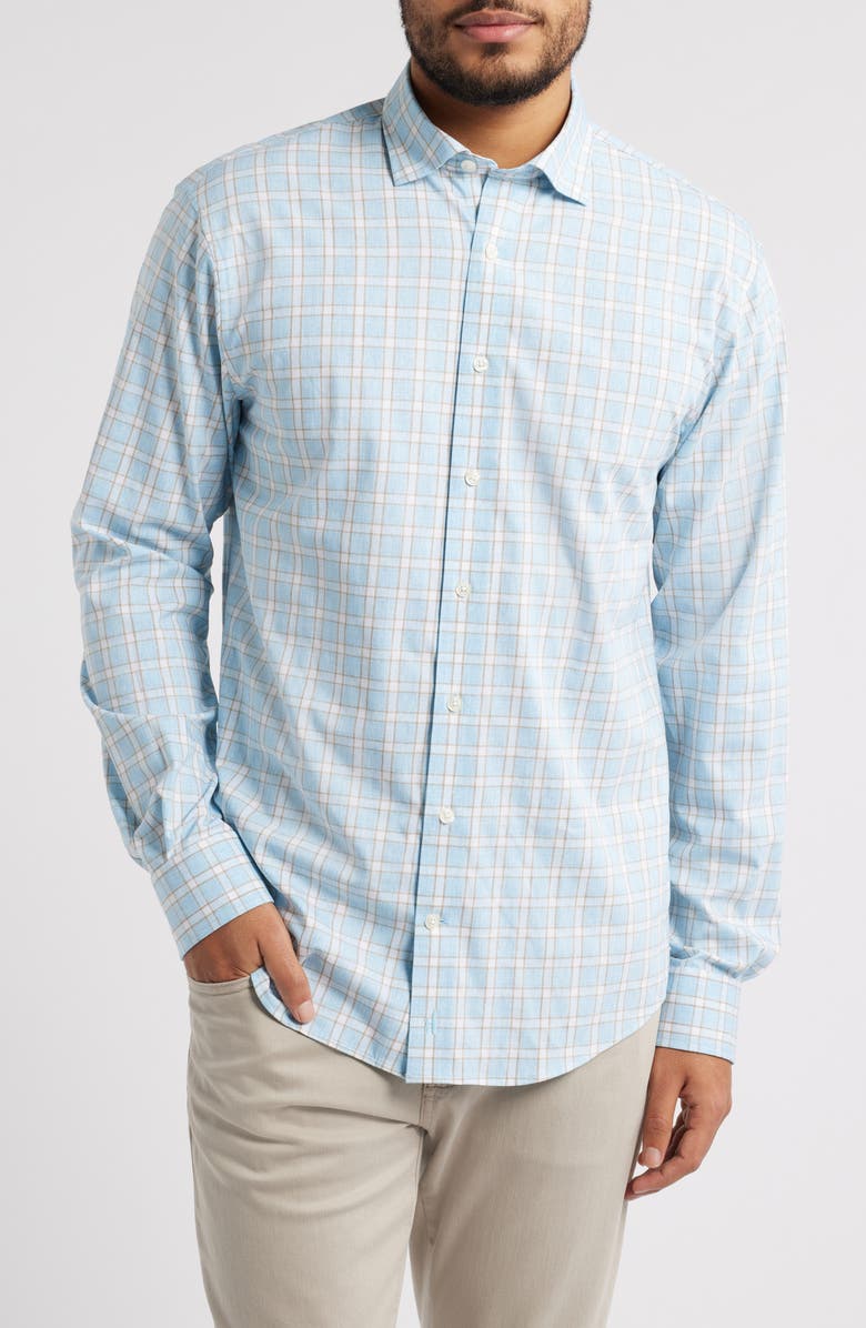 johnnie-O Burleigh Check Stretch Button-Up Shirt, Main, color, 