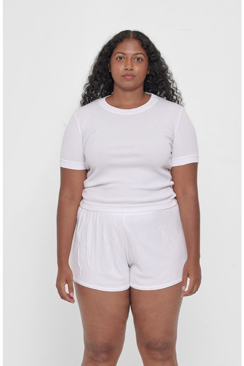 Rib Short Sleeve, Alternate, color, White