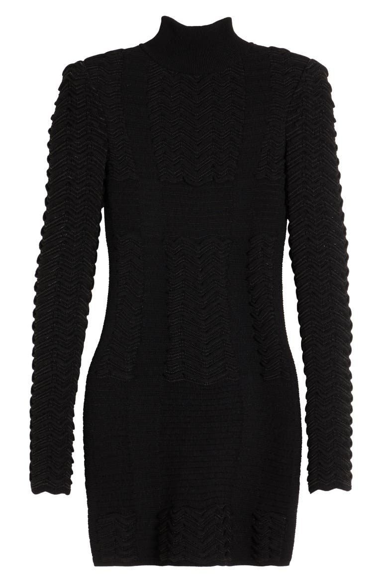 Texture Knitting Book Balmain Chevron Texture Long Sleeve Knit Body-Con Dress (Women) | Nordstrom